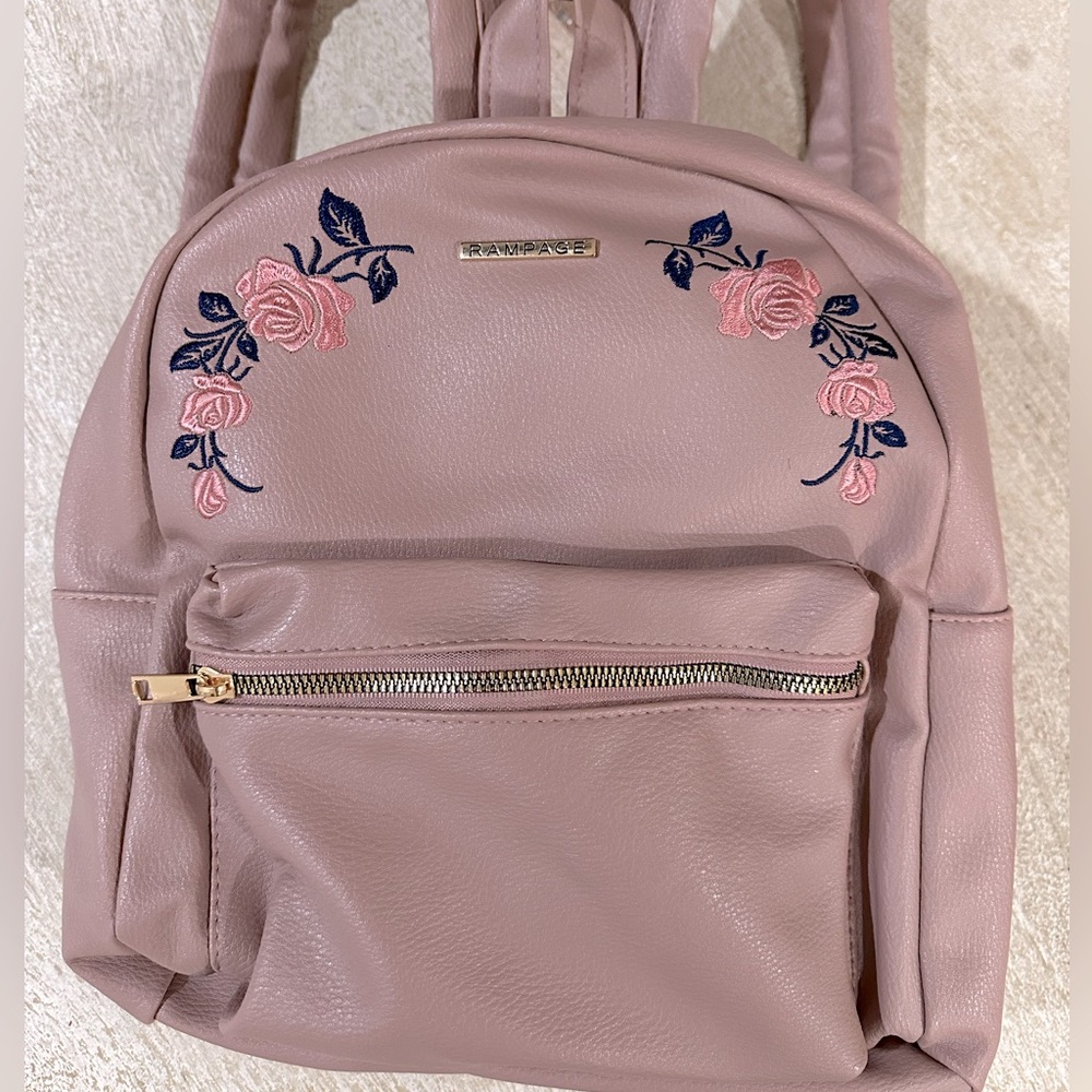 NWT Rampage purple/pink roses backpack. 10*12*5